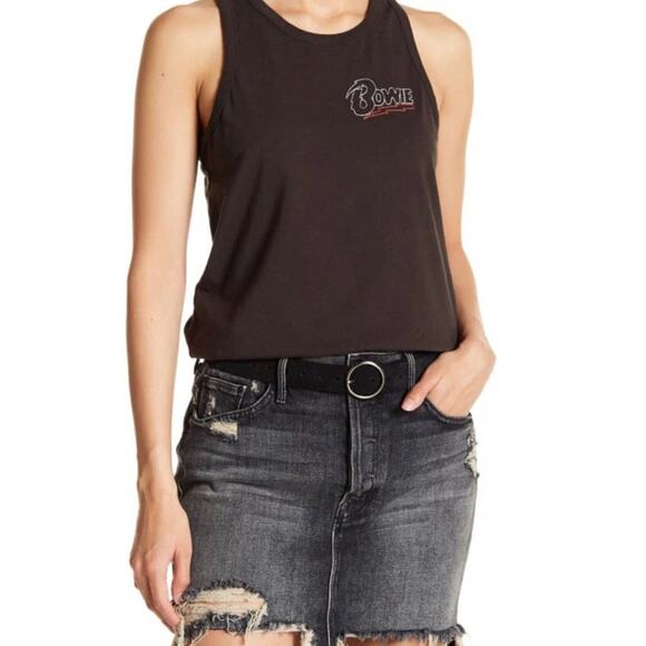 Chaser David Bowie Metallic Embroidered Tank Top Scoopneck Racerback Medium - Picture 3 of 10